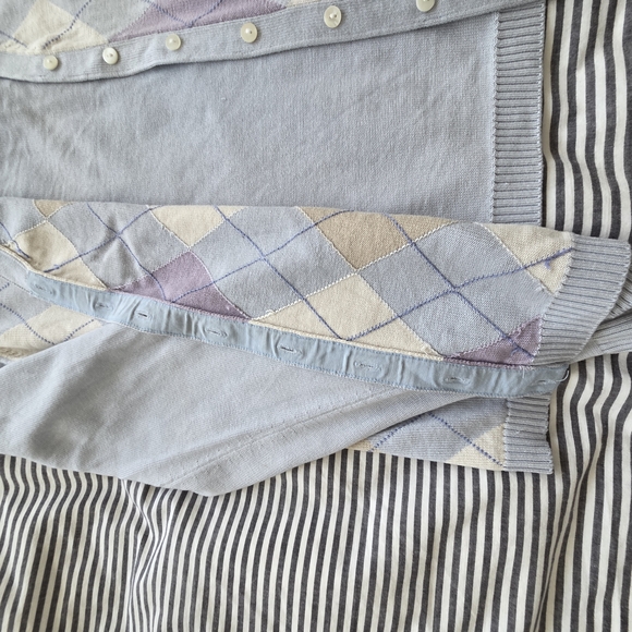 Brooks Brothers Blue and Purple Argyle Cardigan - Picture 3 of 5